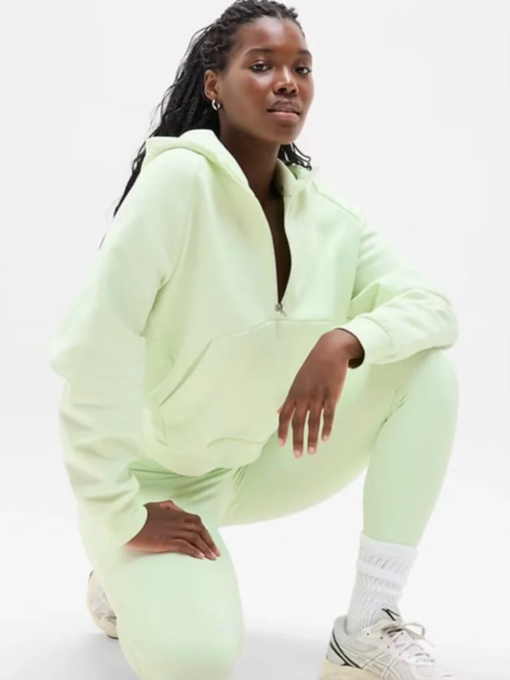 Athleta Forever Fleece 1/2 Zip Hoodie - Size Large